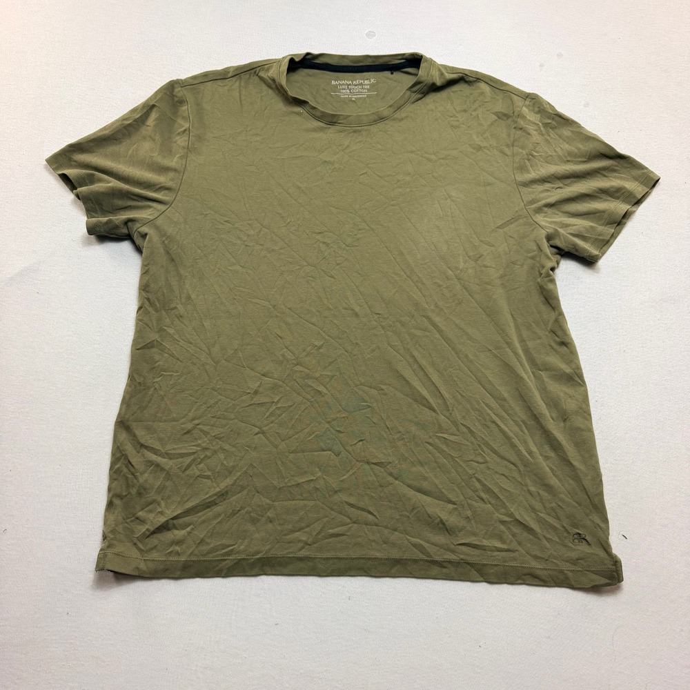 Banana Republic Luxe Touch Tee Mens Extra Large Olive Green Cotton Shirt
